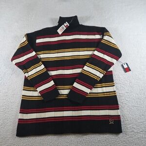 NWT Vintage 90's Tommy Hilfiger Turtleneck Sweater Size XL Striped Ribbed